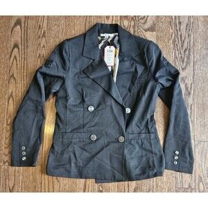 CAbi #987 Luxe Tux Black Lined Button Blazer Career Casual Jacket Women's 6 NWT